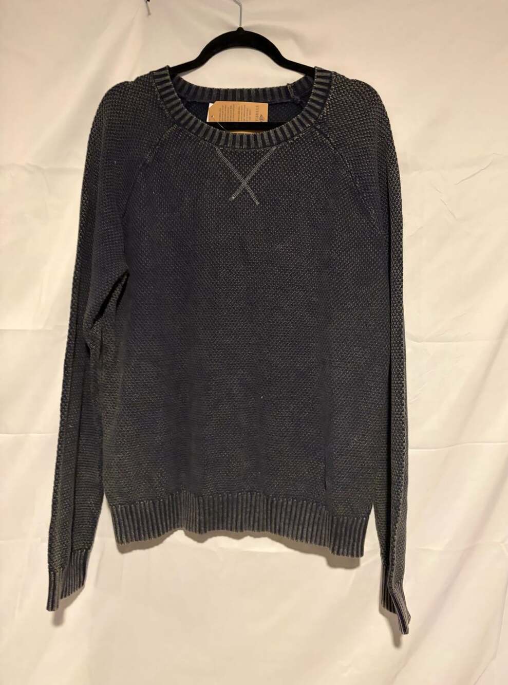 Eight Bells Crewneck Sweater Size M Washed Navy Knit Pullover